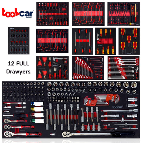 ToolCar Werkstattwagen | 11 volle Schubladen + 1 Staufach | Abschließbar | Softclose