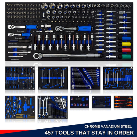 Nürnberg ToolCar XXL | Werkzeugwage befüllt | 12 Schubladen | 457 Tools | Abschließbar